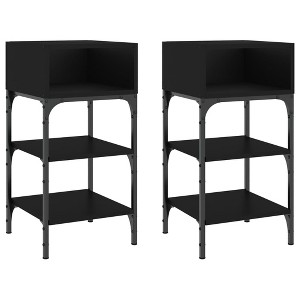 CLIHOME Set of 2 Nightstands End Table Storage Display Bedroom Furniture Drawer Shelf Bedside Tables - 1 of 4