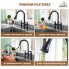 CASAINC Double Handle Bridge Kitchen Faucet with Three Function Pull-Down Sprayhead in Brushed Gold - 4 of 4
