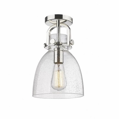 Newton Bell - 1 Light Flush Mount In Industrial Style-12.5 Inches Tall and 8 Inches Wide