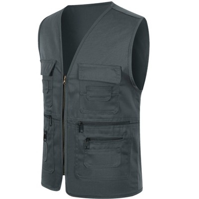 Jaycargogo Mens Stand Collar Quilted Sleeveless Vest Jacket Zip Up Top