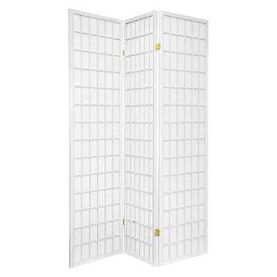 6 ft. Tall Window Pane Shoji Screen - White (3 Panels)