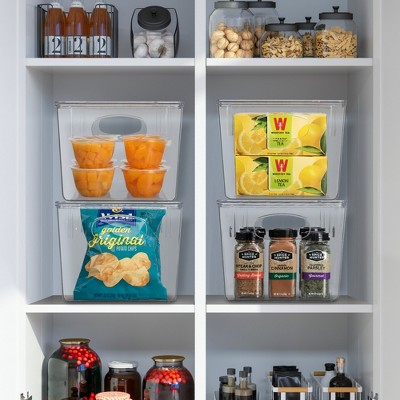 Clear Stackable Plastic Storage Bins with Lids, 4-Pack