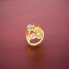 Slickblue Women's Multi-Color Ring – 18k Gold-Plated Cocktail Style with Pear Cut Cubic Zirconia, Size Options 5-10 - 2 of 4