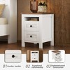 2-Drawer Farmhouse Wooden Nightstand with Well-proportioned Design and Sleek Lines, Wood Side Table with Storage Cabinet for Bedroom, White+Brown - 4 of 4