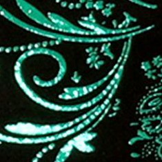 metallic black / green