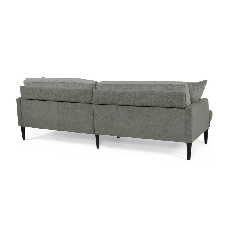 Malverne Contemporary 3 Seater Fabric Sofa with Accent Pillows Gray/Dark Brown - Christopher Knight Home, 4 of 12