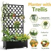 Metal Planter Box with Diamond Lattice Trellis, Raised Garden Bed with Privacy Screen for Climbing Plants, Outdoor Patio Planter on Wheels - 4 of 4