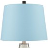 Regency Hill Landro Modern Mid Century Table Lamps 27 1/2" Tall Set of 2 Mercury Glass Blue Hardback Drum Shade for Bedroom Living Room Bedside Office - 2 of 4