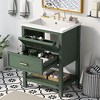 SpassWay 24"L Green Modern Bathroom Vanity with Top Sink 2 Drawers - 3 of 4