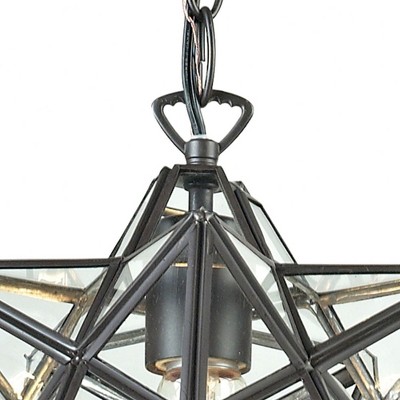 Star 1-Light Mini Pendant in Oiled Bronze with Clear Glass