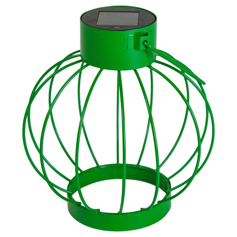 Northlight 6.5" Green Outdoor Hanging LED Solar Lantern with Handle, 5 of 6