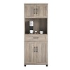 RealRooms Tindall 1 Drawer / 4 Door Tall Coffee Bar, Gray Oak - image 4 of 4