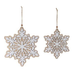 Melrose Wood Snowflake Ornaments (Set of 24) - 1 of 3