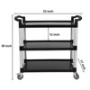 3-Shelf Rolling Utility Cart, Service Cart Push Cart 500 Lbs - 3 of 4
