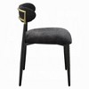Royal Hampton Side Dining Chair Set of 2, Black Chenille, Curved, Metal Legs - 4 of 4