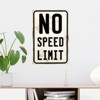 Car Room Wall Decor Vintage Metal Sign No Speed Limit Signs - 4 of 4