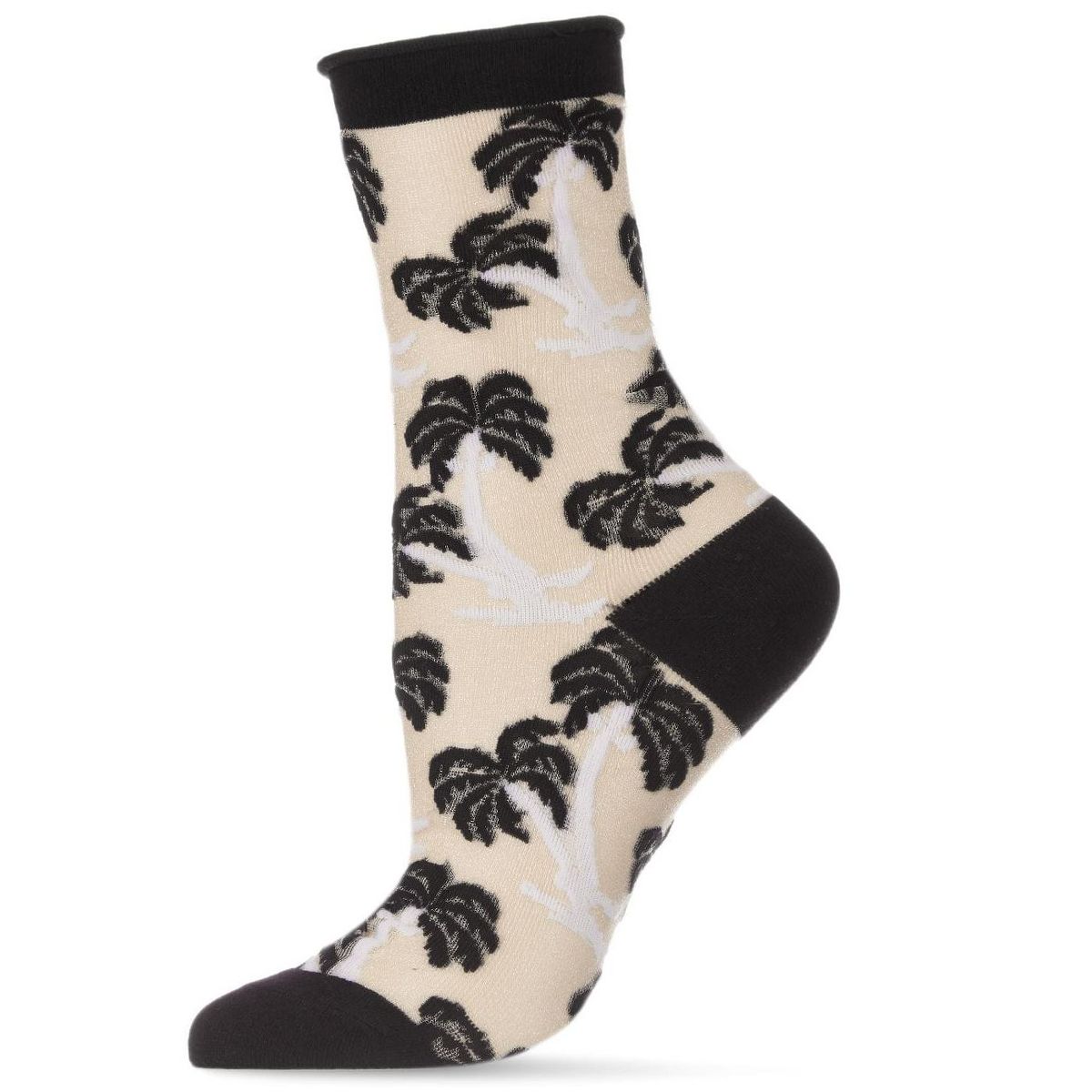 Memoi Palm Tree Sheer Women's Ankle Socks - thumbnail 4