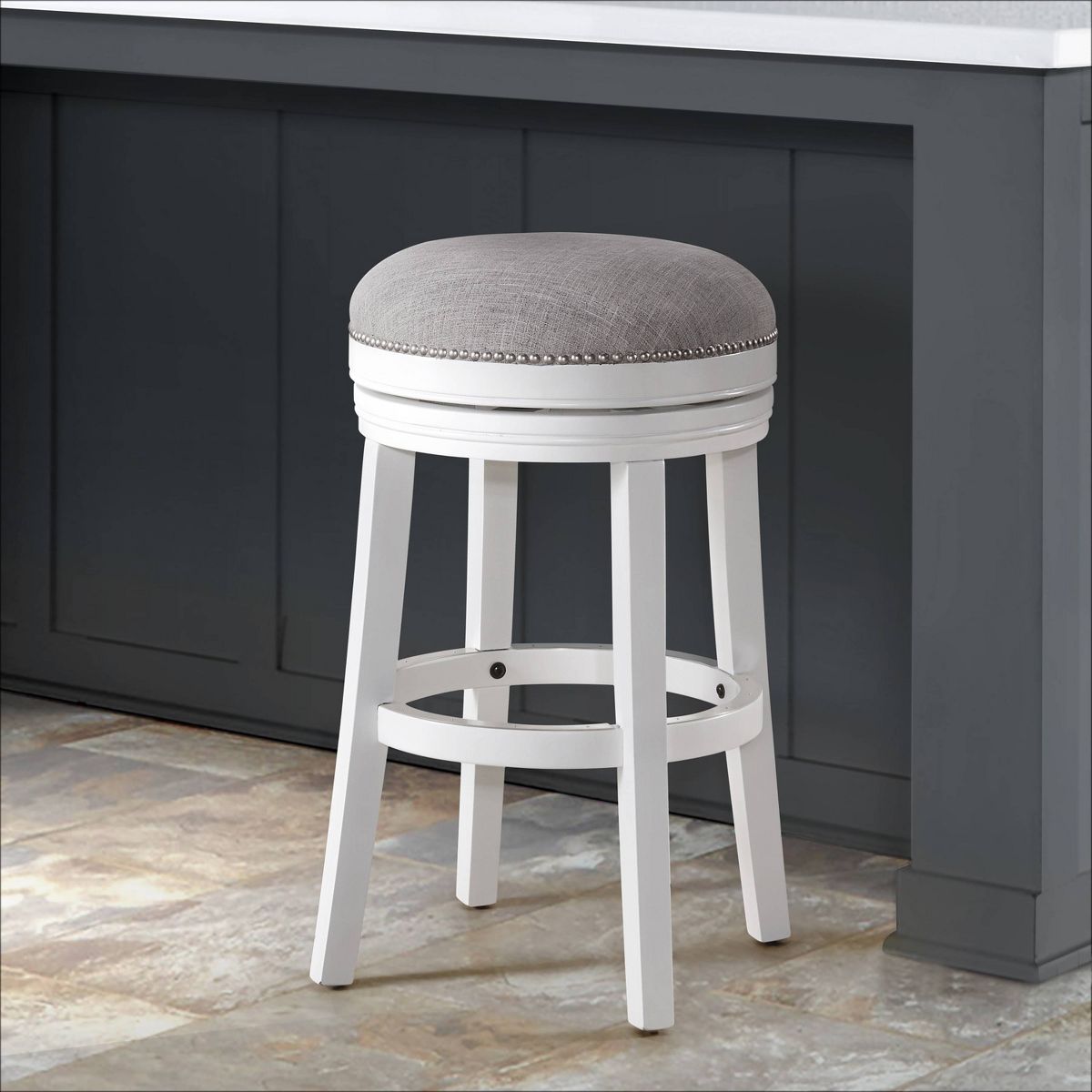 Clara Swivel Bar Height Stool - Alaterre Furniture - thumbnail 2