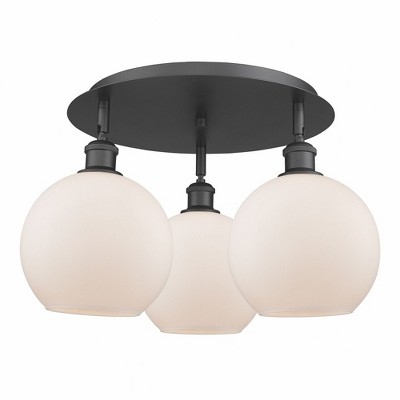 Athens - 3 Light Flush Mount In Industrial Style-10.5 Inches Tall and 19.75 Inches Wide