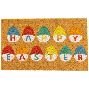 Northlight Natural Coir Happy Easter Egg Outdoor Doormat 18" x 30" - 1 of 4