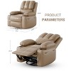 Oversized Padded Swivel Rocking Recliner Chair with Heat and Massage – Comfy Faux Leather Swivel Rocker Reclining Single Sofa for Adults - 3 of 4