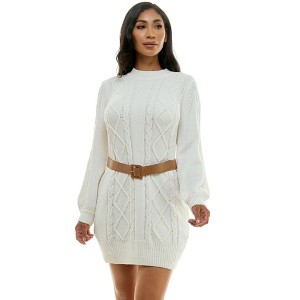 Harlow & Rose Belted Chenille Balloon Sweaterdress - 1 of 4
