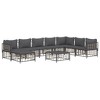 vidaXL Patio Furniture Set 9 Piece Modular Sofa with Cushions Anthracite Poly Rattan Sturdy Steel Frame - 3 of 4