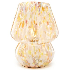Next Glow Mushroom Lamp - Retro Funky Aesthetic LED White Table Lamp, Dimmable E26 Socket Bulb - 1 of 4