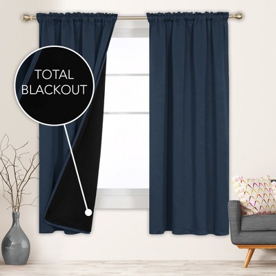 Deconovo ModernLuxury BlackOut RodCurtains For LivingRoom or BedRoom，Easy Clean,2Panels