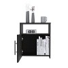 Vynxaria Black Wengue Finish Nightstand ¨C Stylish Storage Solution - 2 of 4