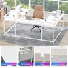 U Shaped Desk, 126 Inch Gaming Desk with Monitor Stand and LED Lights, Reversible Shaped Large Computer Desk with Power Outlets - 4 of 4