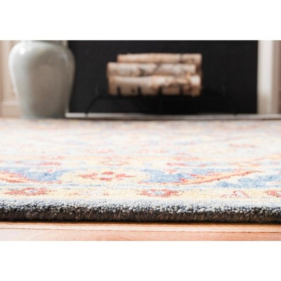 Handmade Blue and Gold Wool Tufted Area Rug, 5' x 8'