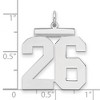 Black Bow Jewelry Sterling Silver, Athletic Collection, Large Polished Number 26 Pendant - 2 of 3