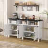 59'' 4-Door Sideboard Buffet Storage Cabinet with Power Outlets & USB Ports, Adjustable Shelves - ModernLuxe - 2 of 4