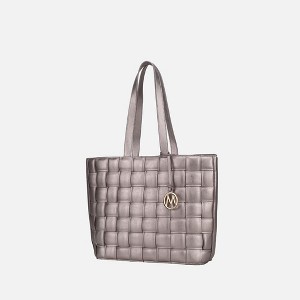 MKF Collection Rowan Woven Vegan Leather Women’s Tote Bag by Mia K - 1 of 4