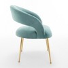 SEYNAR Mid Century Modern Velvet Upolstered Open-Back Dining Chair Set of 6 - 3 of 4
