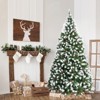 Tangkula 6ft Pre-lit Snowy Christmas Tree Pre-strung Xmas Decoration Tree w/ 250 Warm White LED Lights & 818 PVC Tips - 3 of 4