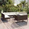 vidaXL Patio Lounge Set Outdoor Sectional Sofa Set Table Poly Rattan Brown - 2 of 4