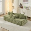 Floor Sofa Bed Chenille Upholstered Sofa Convertible Folding Mattress Couch Sleeper Sofa, Beige/Black/Green/Blue - ModernLuxe - 3 of 4