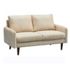 Velvet Loveseat Mid-Century Modern Sofa Tufted Couch with Wooden Legs for Living Room - 2 of 4