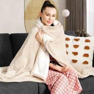 Costway 60''x50'' Throw Blanket Flannel  Double-sided Flush - 1 of 4