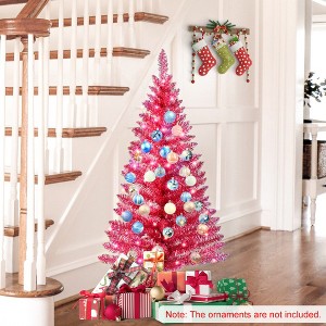SKRAN 4FT Small Red Christmas Tree, Artificial Holiday Tree With122 PVC Tips  For Indoor Decoration, Small Space, Tabletop, Apartment, Or Office - 1 of 4