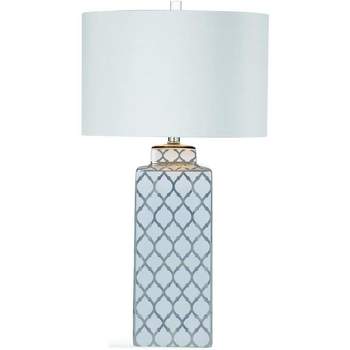 Bassett Mirror Company Sydney Table Lamp White Silver and White