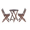 Whisen 3-Piece Acacia Wood Folding Bistro Set with Coffee Table and 2 Chairs - 4 of 4