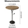 Round Side Table, Small Beverage Table For Small Space, Modern Style Nightstand Coffee Table With Metal Legs For Living Room, Bedroom And Office - 2 of 4