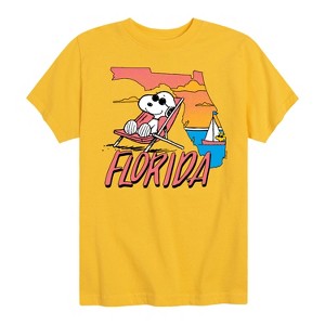 Boys' - Peanuts - Snoopy and Woodstock Florida Short Sleeve Graphic T-Shirt - 1 of 4