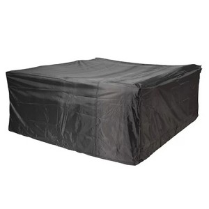 91'' Square Durable and Water Resistant Outdoor Furniture Cover Black - 1 of 4