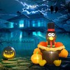 HOMCOM 5ft Inflatable Thanksgiving Turkey Pulls Banner with Pumpkin, Thanksgiving Decoration with LED Lights for Garden Indoor Outdoor - 3 of 4