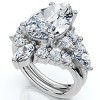 Pompeii3 Certified 2.90Ct Pear Diamond Engagement Ring Set 14k Gold or Pt Lab Created - 3 of 4