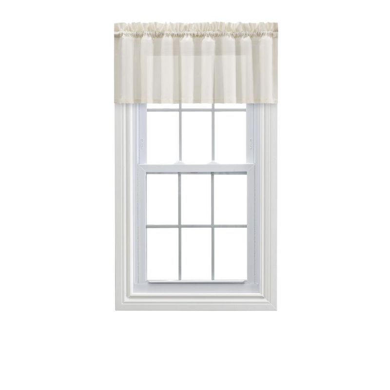 Ellis Curtain Cotton Voile 1.5" Rod Pocket Tailored Valance for Windows 86" x 15" Natural, 1 of 5